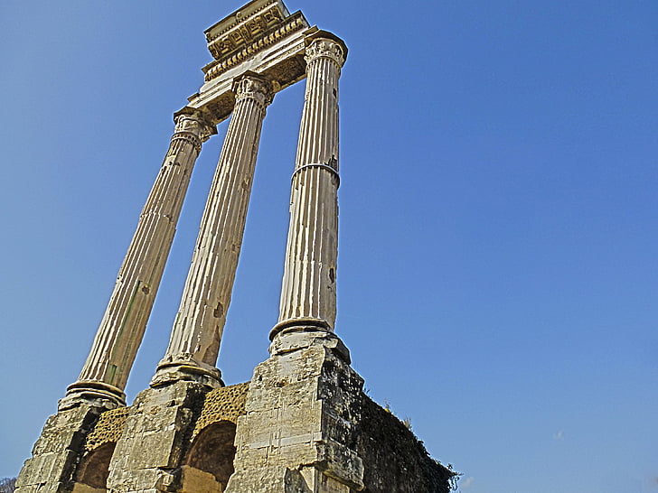 colunas, Roma, Roma antiga, Templo de, Itália, Europa, Turismo