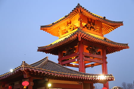 Kaifeng, liten songcheng, Qingming elven park, Asia, Kina - Sørøst-Asia, Temple - bygningen, arkitektur
