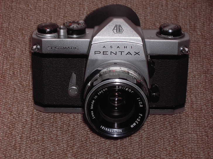 câmera, Pentax, velho, SLR, analógico, fotografia, tecnologia