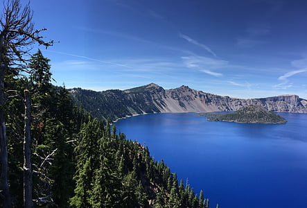 Lago Crater, Lago, água, vulcão, natural, noroeste, Oregon
