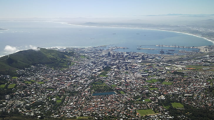 Cape town, port, beauté, paysage urbain