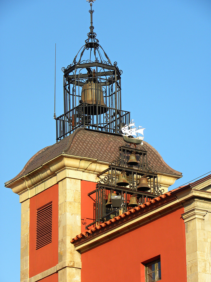 bell tower, city hall, campaign, tower, city, avilés