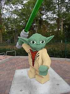 Yoda, guerre stellari, spada laser, blocchetti di LEGO, da lego, Legoland, Figura