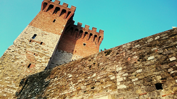 Castle, falak, vár belépő, Porta di st angelo, Perugia, Olaszország, kő