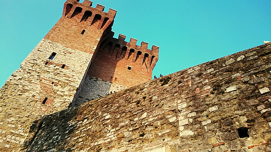 Kasteel, muren, Castle ingang, Porta di st angelo, Perugia, Italië, steen