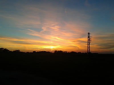 paesaggio, contrasto, tramonto