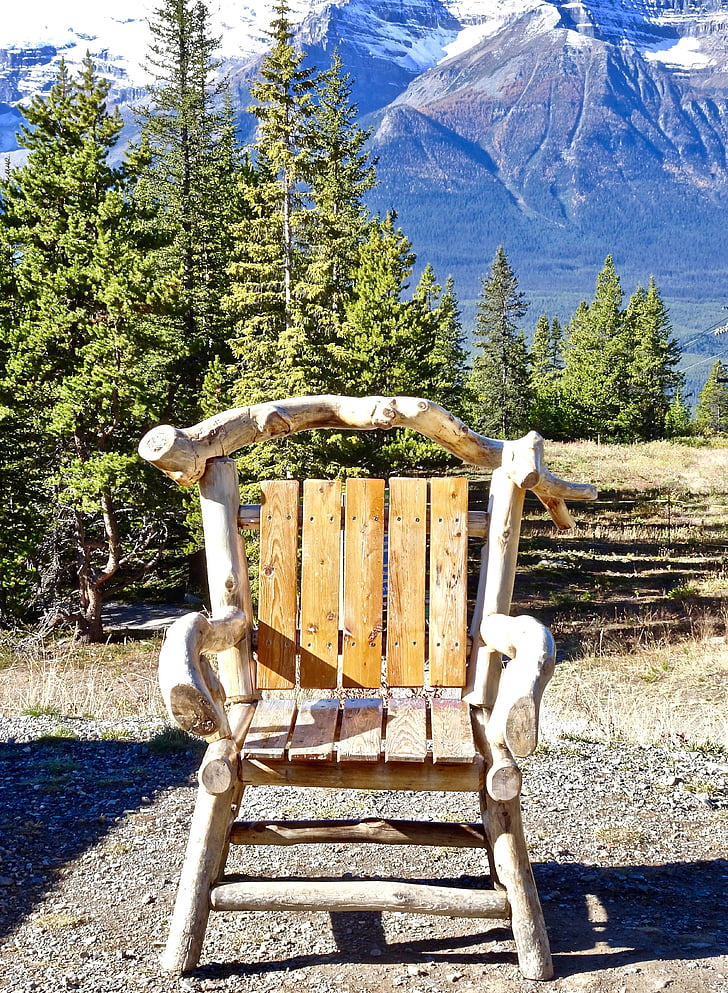 chaise, Rustic, montagnes, décoration, en bois, traditionnel