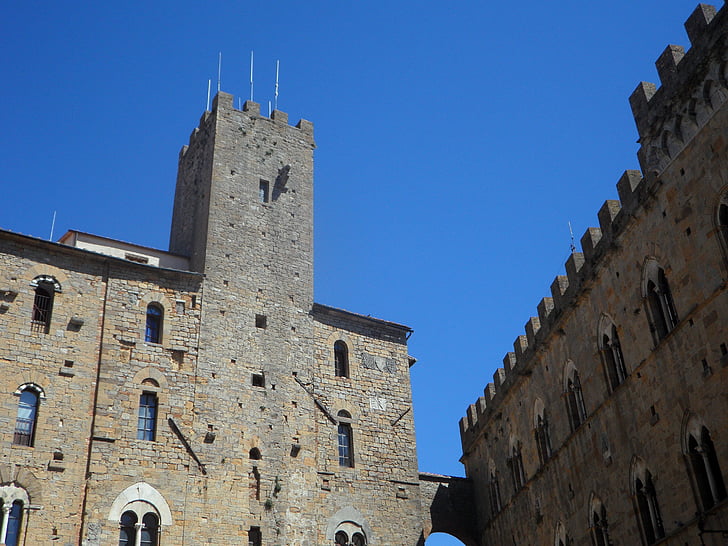 Вольтерра, Дворец, здание, средневековый, Архитектура, Тоскана, Старый город
