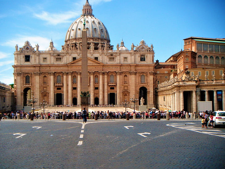 bazilika, Vatikāns, arhitektūra, slavena vieta, cilvēki, pilsētas skatuves, Eiropa