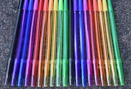 pen, writing implement, leave, office, colorful, color, office accessories
