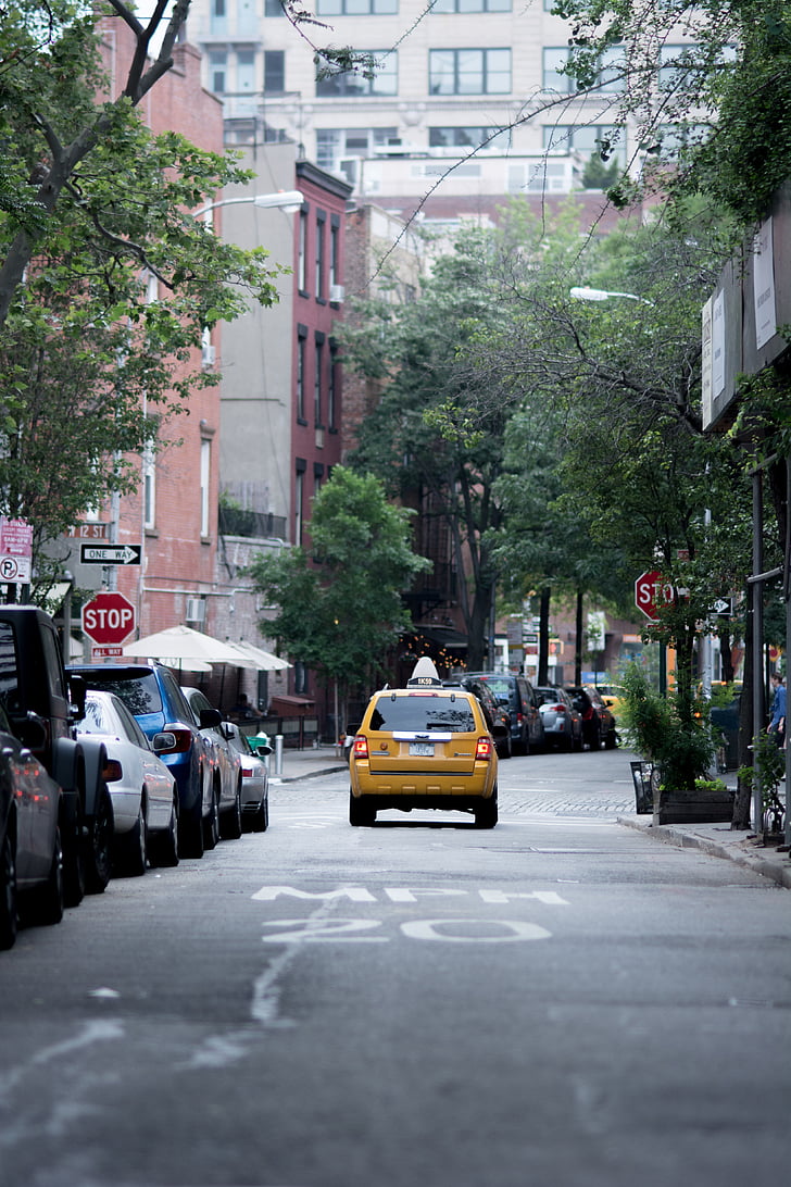 αυτοκίνητα, πόλη, δρόμος, Οδός, ταξί, κίτρινο ταξί, αυτοκίνητο