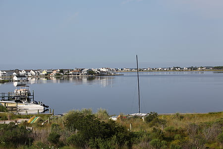 Fenwick-saari, Delaware, assawoman, Bay, rauhallinen, kesällä, meren rannalla