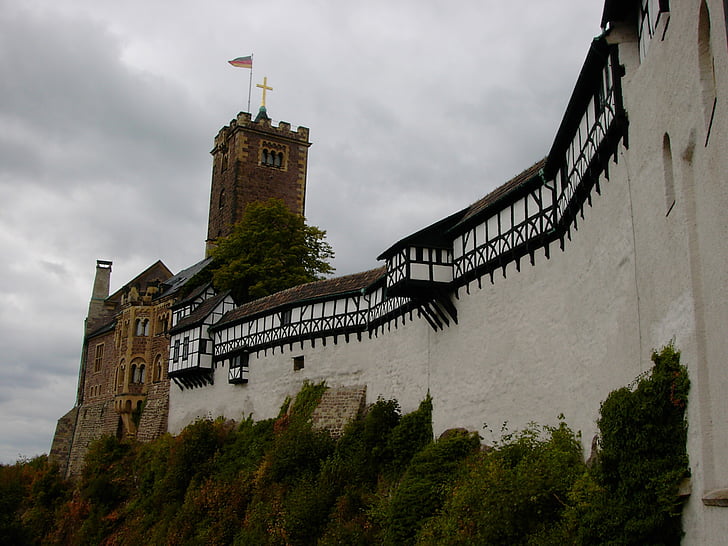 zamku Wartburg, Eisenach, Turyngia Niemcy, Architektura, Wieża, Historia, słynne miejsca