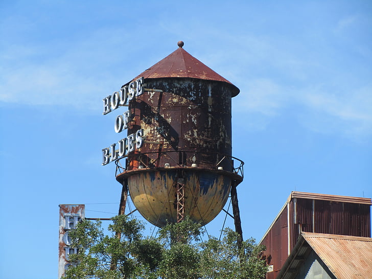dům Blues, Disney, Disneyland, Florida, Vodárenská věž, staré, voda