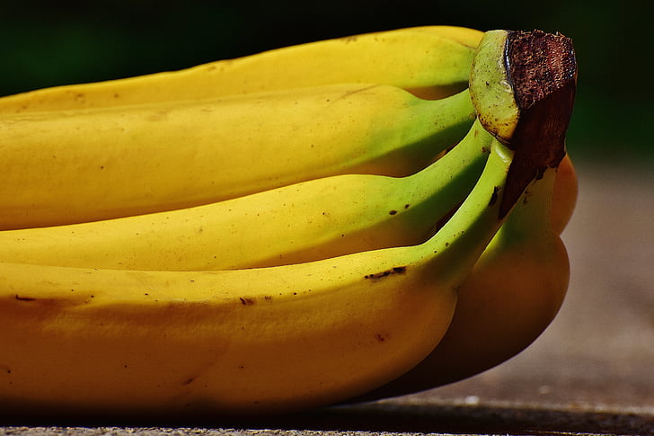 bananos, frutas, fruta, saludable, amarillo, cáscara de plátano, madura