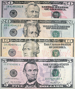 美元, 美元钞票, 纸币, 钱, 美国银行, 美元, 丰富