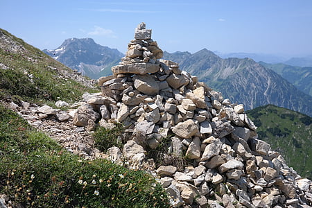 Cairn, Big duimen, Breitenberg, steen, Allgäu, Allgäuer Alpen
