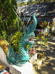 Figura piatra, sculptura, Dragon, Templul, Thailanda