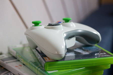 Xbox, spil, ærme, grøn, spille, elektronik, medier