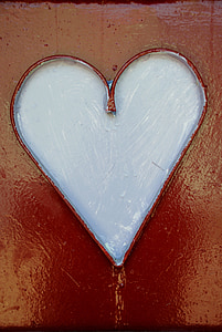 serce, biały, Symbol, grawerowane, miłość, Valentine, kształt