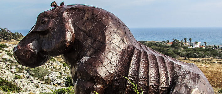 Кипър, Айя Напа, скулптура парк, хипопотам, изкуство, Открит, скулптура