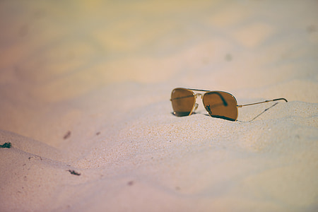 Okulary przeciwsłoneczne, Plaża, piasek, Latem, wakacje, lotnik, styl życia