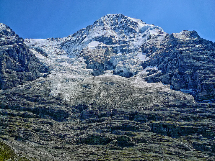 eiger, mountain, suisse, glacier, ice, snow, mountains