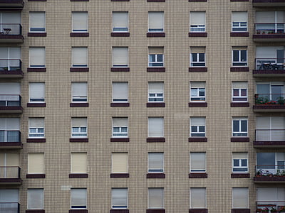 gray, high, rise, building, residence, housing, window