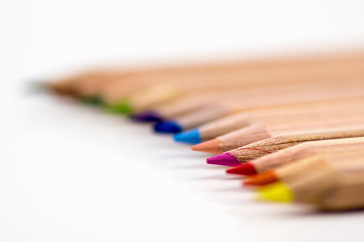 各种, 联, 颜色, 铅笔, 设计, 学校, 工作室