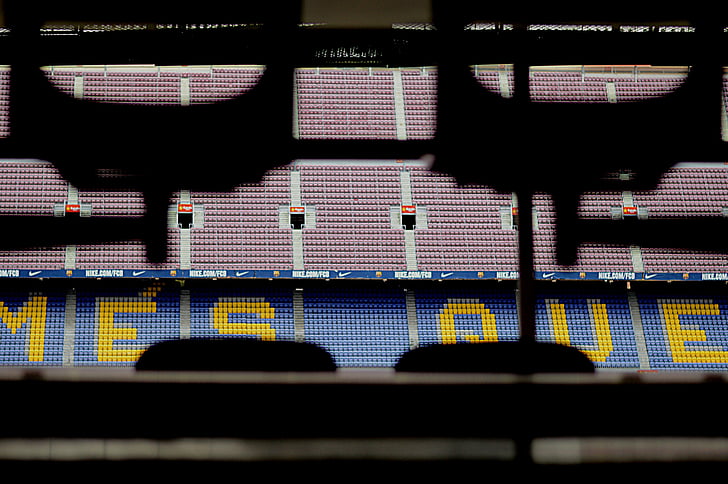 стадион, за сядане, футбол, Арена, празен, червен, никой не
