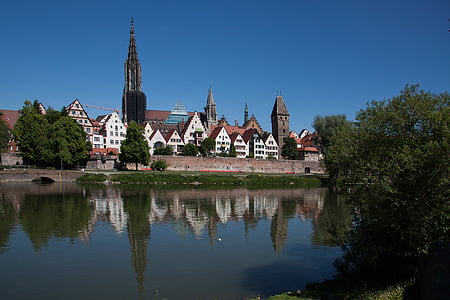 Ulm, Miasto, budynek, Architektura, Mur miejski, Gotyk, Średniowiecze