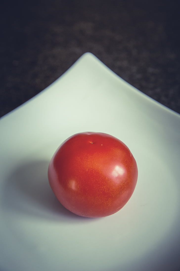 tomate, plaque, manger, salade, démarreur, en bonne santé, restaurant