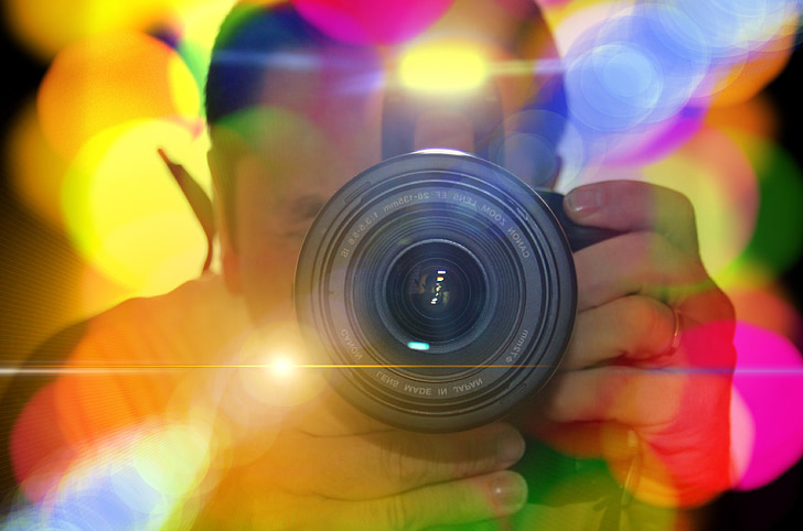 fotograf, fotoaparát, Foto, fotografia, reflexie, fotografovanie, bokeh