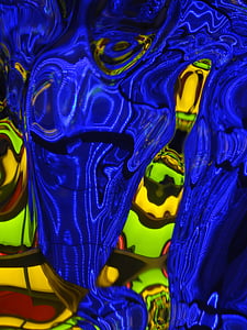 abstrakt, blå, gul, moderne, moderne kunst, futuristisk