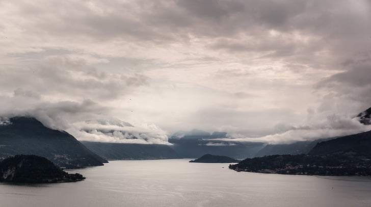 jezero, Itálie, krajina, Příroda, Krása v přírodě, žádní lidé, pohoda