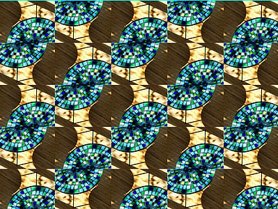 mosaico, mesa de mosaico, padrão, turquesa, artisticamente, cerâmica, telha