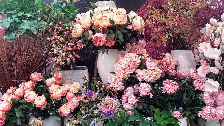 shop, flowers, roses, flower, rose, purple flower, decoration