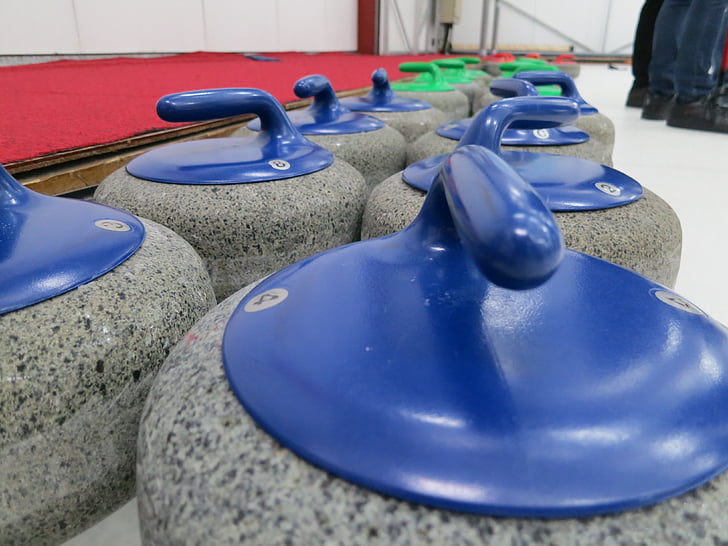 Curling nos Jogos, pedra, gelo, desporto, Inverno, granito, equipamentos