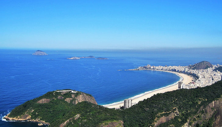Rio, skats no sugarloaf, Copacabana, satriecošu, copacabana skatu, programma Outlook, skats