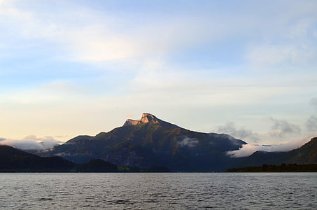 Mondsee, Salzkammergut, Lake, Alpine, pilved, Panorama, suvel