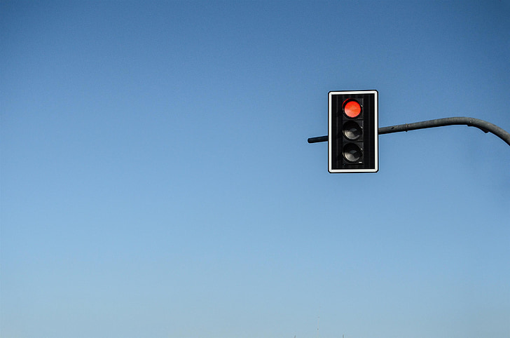 luz, rojo, parada, calle, luces de tráfico