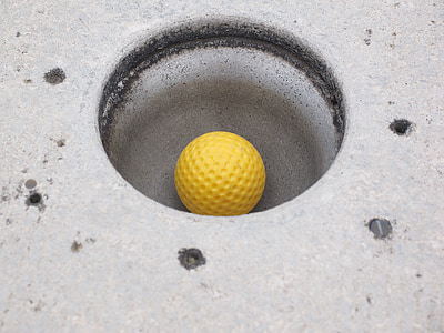 caurums, balle, mini golfa bumbiņu, liekot, mērķa aplis, bumbu rokasgrāmata, Miniature golf