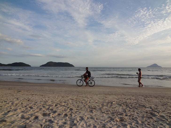 plaža, odmor, bicikl, ljeto, Beira mar, topline, pijesak