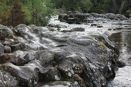 voda, vodopád, řeka, kameny
