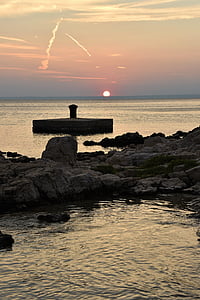 Hırvatistan, abendstimmung, günbatımı, Deniz