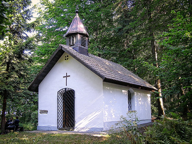 chapel, forest, white, šumava, nature, god, church