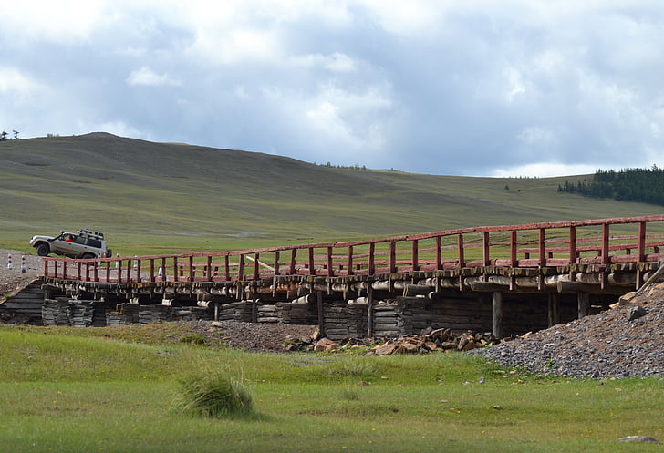 Монголия, мост, степта