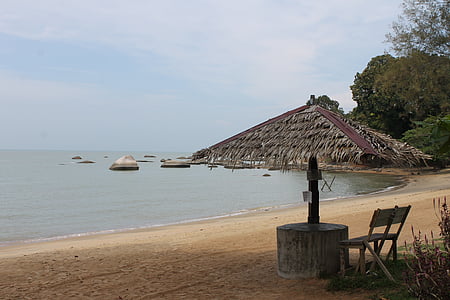 Beach, Hut, Matkailu, bidara, Melaka, Malesia, Tropical