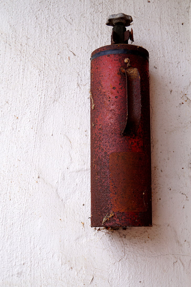 fire extinguisher, old, rusted, forget, security, decay