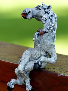 cheval, statue de, Pierre, sculpture, drôle, décoration, animal